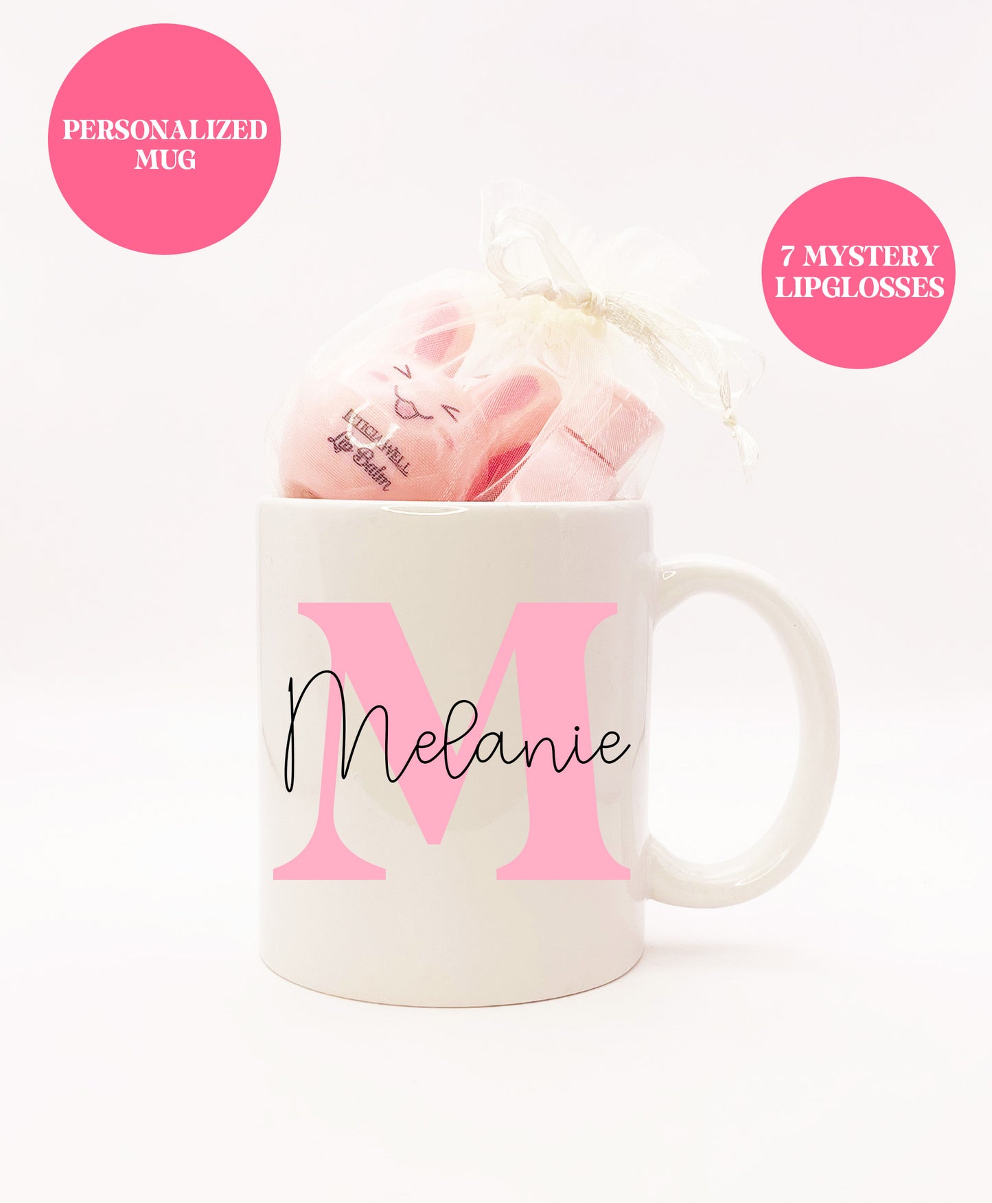 Personalized Mug with 7 Mystery Lipglosses