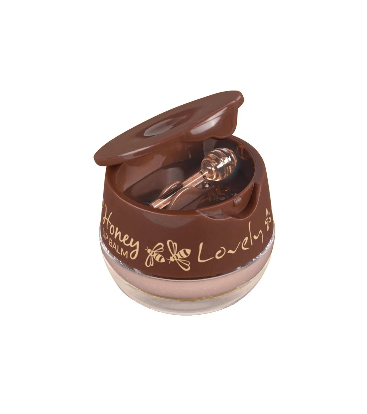 Lip balm container with a applicator on a white background