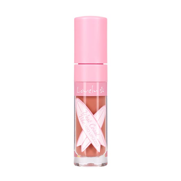 Pink lipstick with a clear cap on a white background