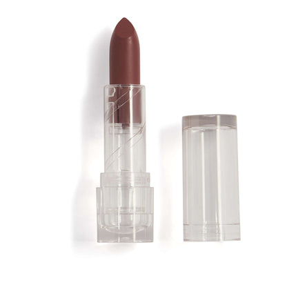 Brown lipstick with clear casing on a white background
